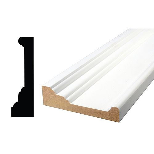 1 3/16-inch x 4 3/16-inch x 42-inch Primed Finger Jointed Pine Architrave Moulding