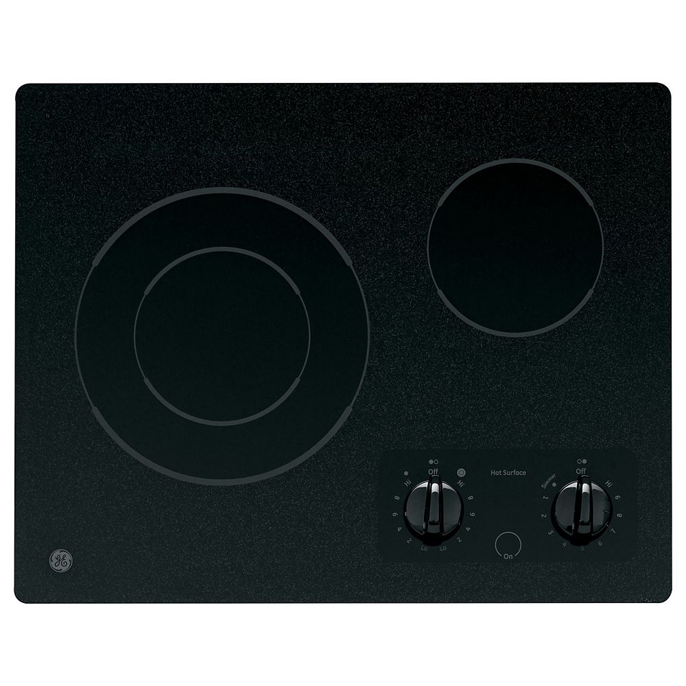 GE 21inch Radiant Electric Cooktop in Black with 2 Elements The Home