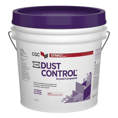 Dust Control Drywall Compound, Ready-Mixed, 13.5 L Pail