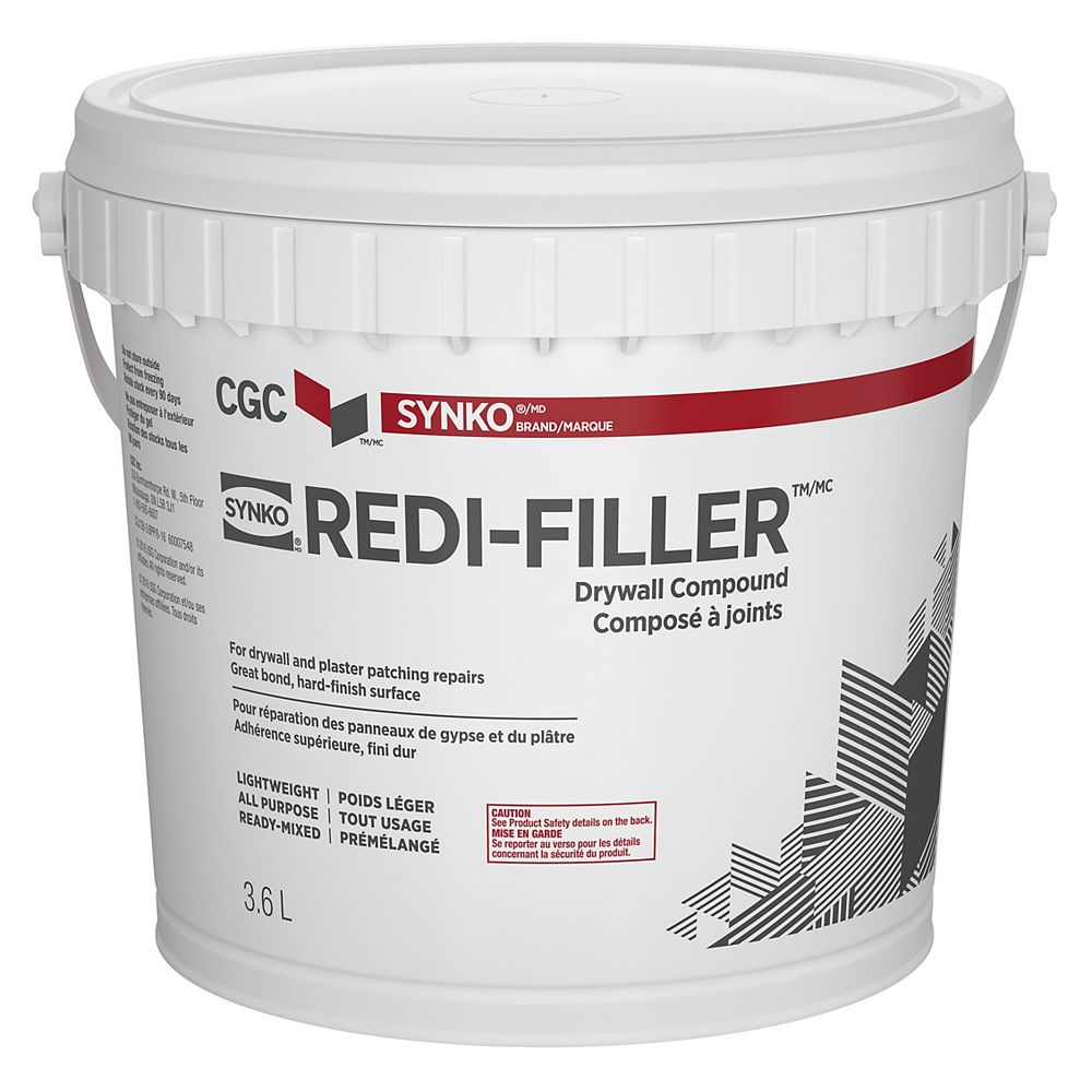 CGC Synko RediFiller All Purpose Drywall Compound, Ready Mixed, 3.6 L