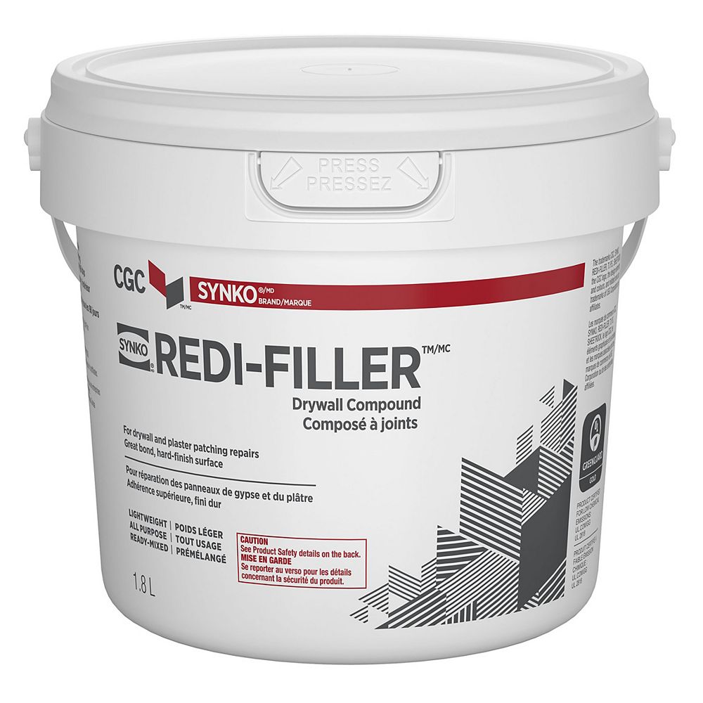 CGC Synko RediFiller All Purpose Drywall Compound, Ready Mixed, 1.8 L Pail The Home Depot Canada