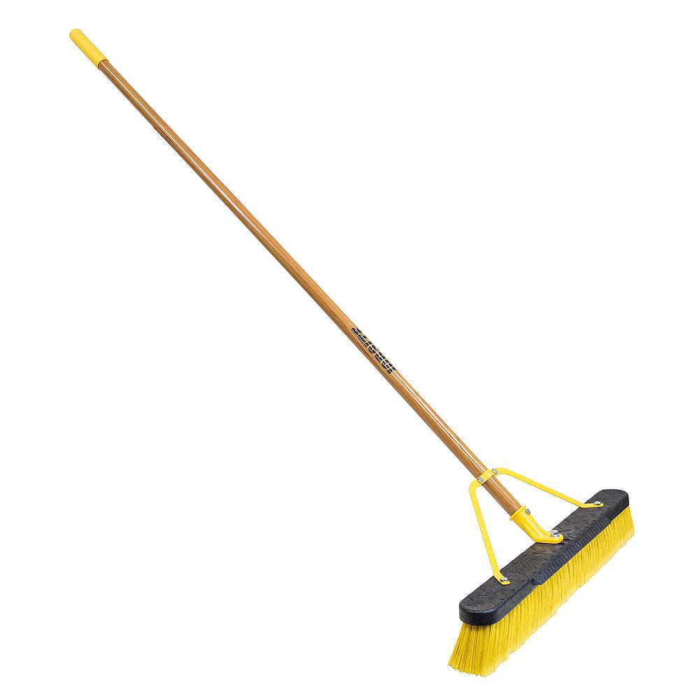 Quickie Job Site 24inch Indoor Outdoor Push Broom Set Up with 60inch