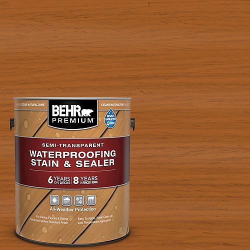 BEHR PREMIUM Transparent Waterproofing Wood Finish - Cedar Naturaltone ...