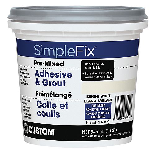 SimpleFix White 1 Qt. Pre-Mixed Adhesive and Grout