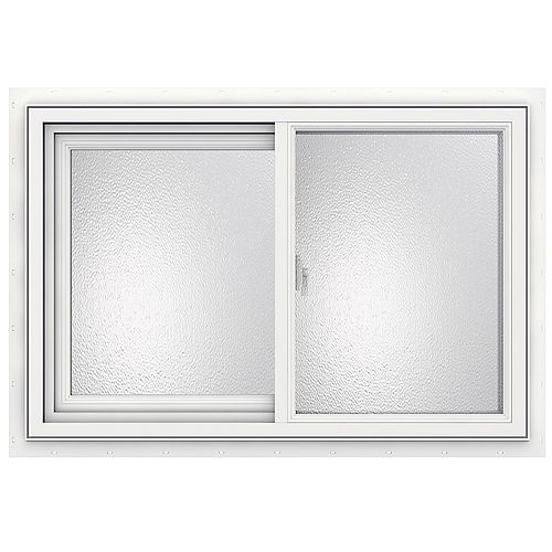 3500 Series 36X24, obscure glass, Vinyl Slider Window. White