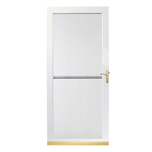 36 Inch Width, 3000 Series Tru-Ease With Tru-Scene Insect Screen, White Door, Brass Hardware