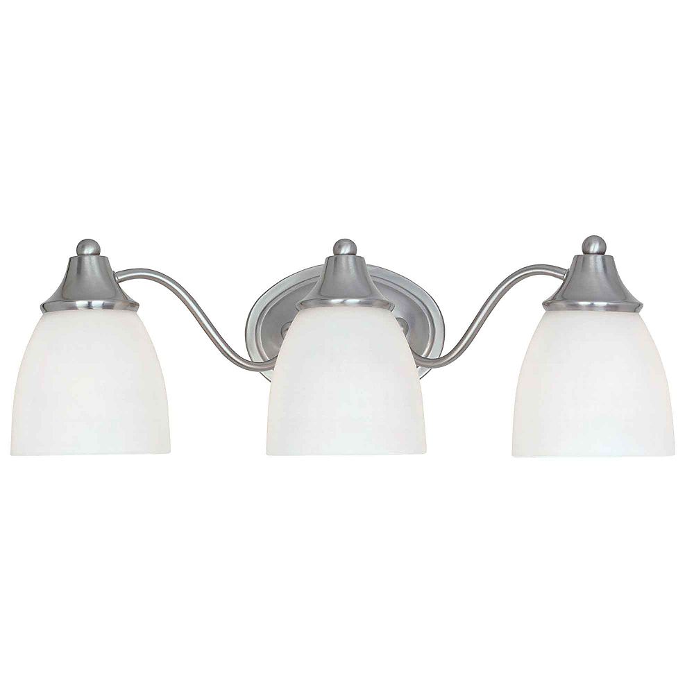 Commercial Electric 3 Light Brushed Nickel Bath Bar The Home Depot Canada Commercial Electric 3 Light Brushed Nickel Bath Bar The Home Depot Canada