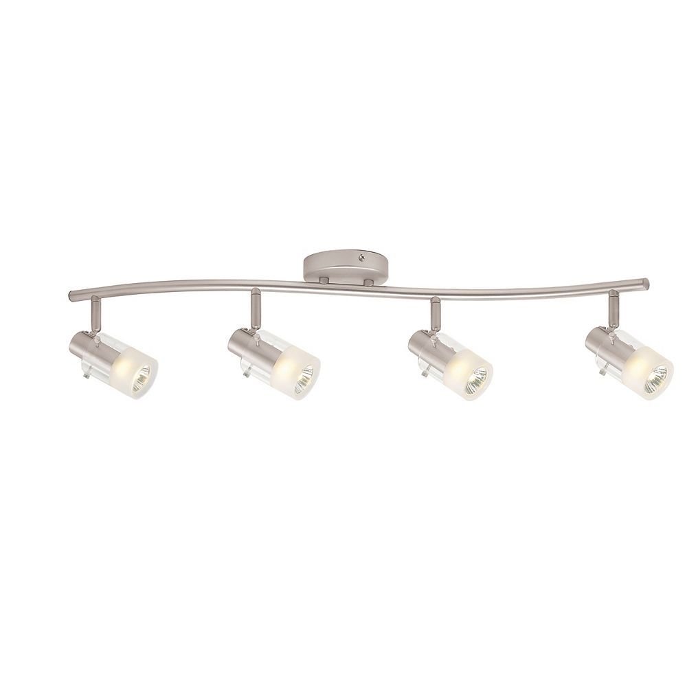 Hampton Bay 4Light Brushed Steel Wave Bar Track Lighting Fixture with