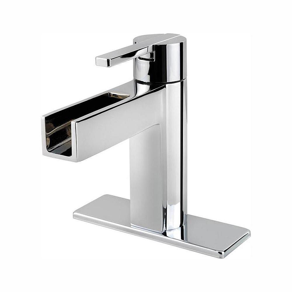 Pfister Vega Single Hole 1 Handle High Arc Waterfall Flow Bathroom Faucet In Chrome With L The Home Depot Canada