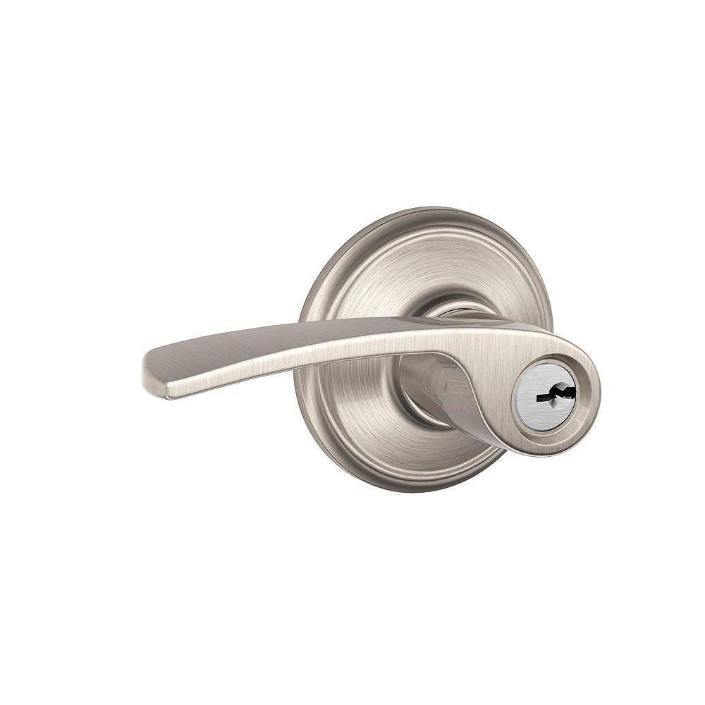 Schlage Merano Satin Nickel Keyed Entry Door Lock Lever Rated AAA The