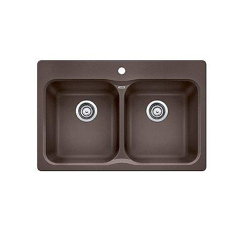 VISION 210, Equal Double Bowl Drop-in Kitchen Sink, SILGRANIT Café