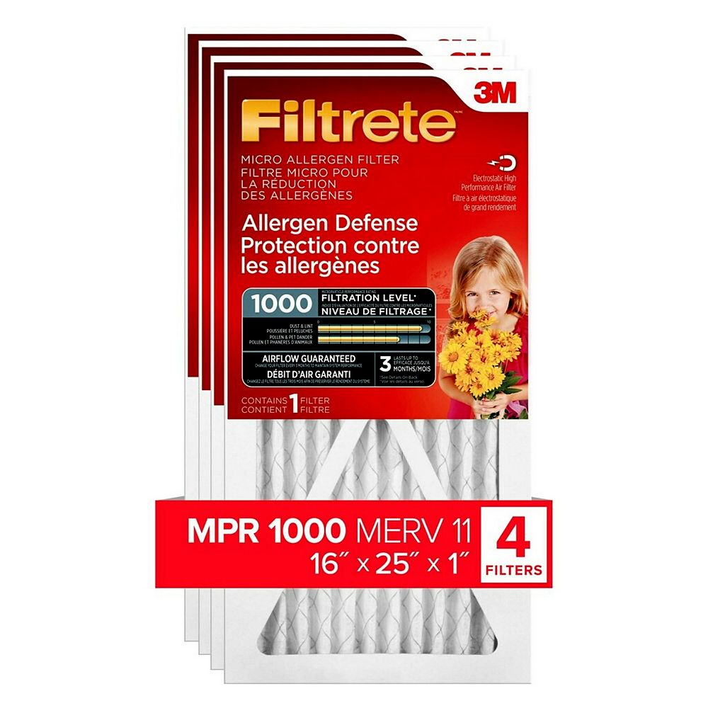 Filtrete 16 Inch X 25 Inch X 1 Inch Allergen Defense Mpr 1000 Micro