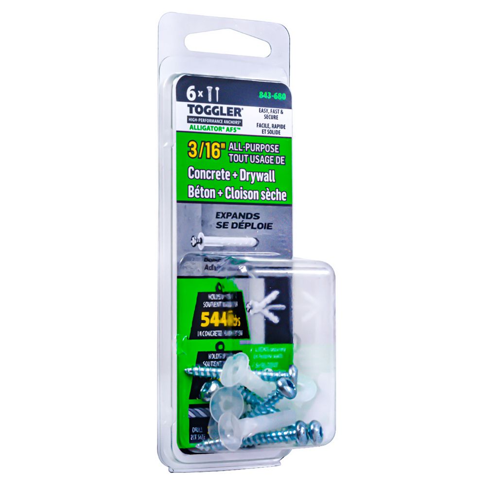 Paulin Toggler Alligator AF5 3/16inch All Purpose Concrete & Drywall