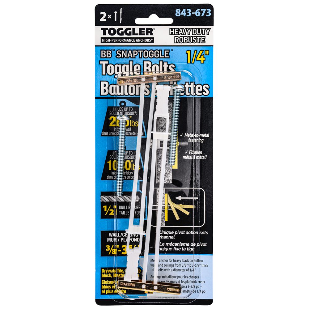 Paulin 1/4in Snaptoggle® Toggle Bolts 2pcs The Home Depot Canada