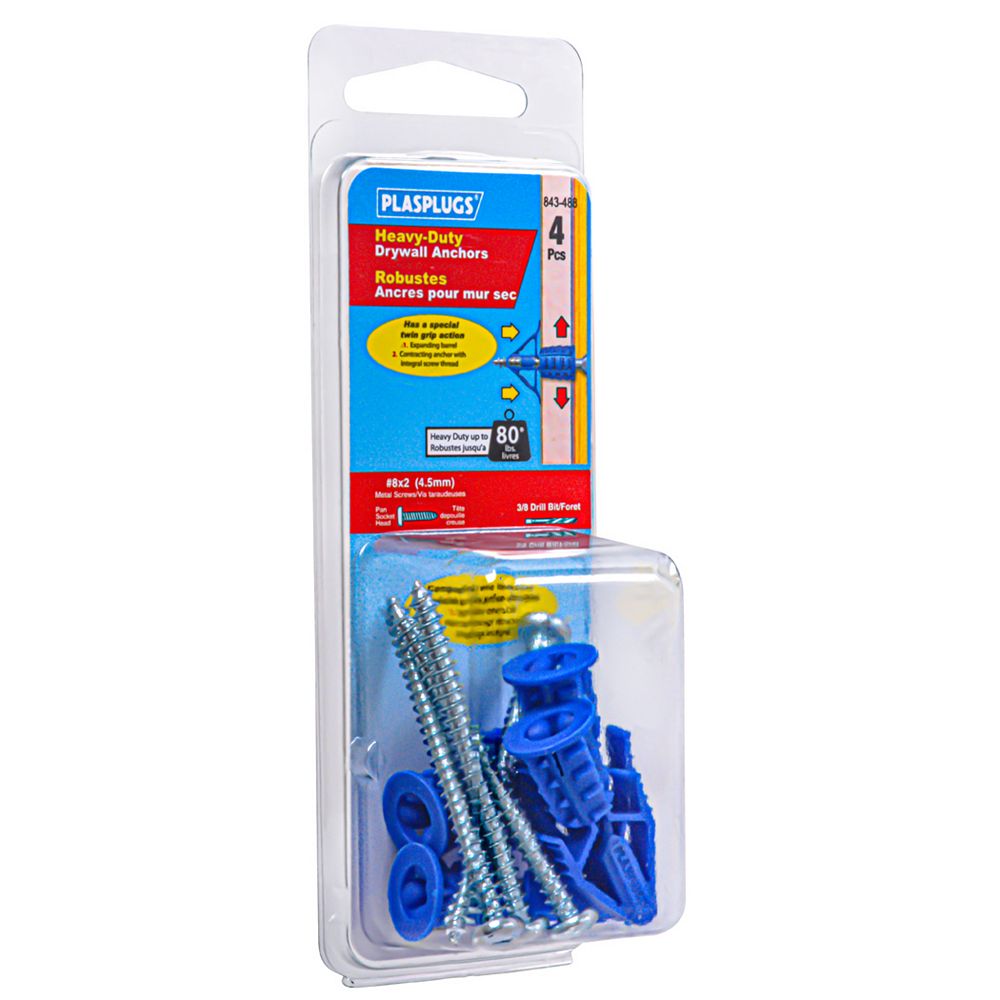 Paulin PLASPLUGS 8 Heavy Duty Drywall Anchors 4pcs The Home Depot Canada