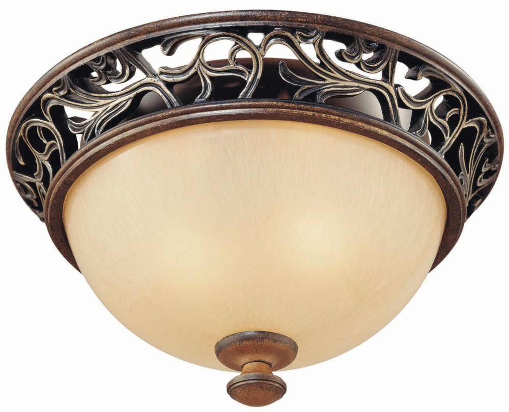 Hampton Bay 2 Light Caffe Patina Flush Mount Ceiling Fixture The Home   P 1000543951 