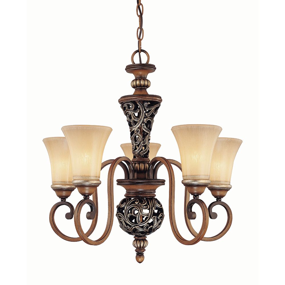 Hampton Bay 5 Light Cafe Patina Chandelier With Avorio Glass Shades The Home Depot Canada