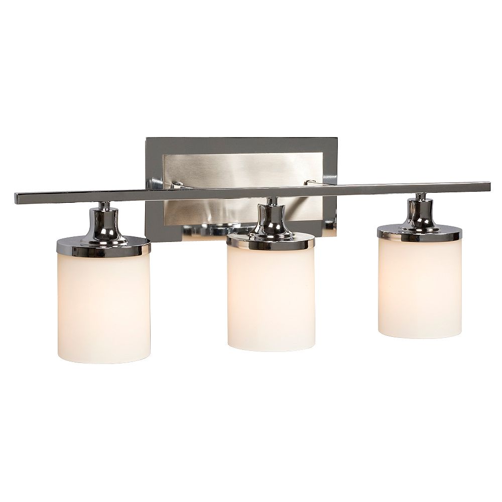 Hampton Bay 3 Light Chrome Vanity The Home Depot Canada Hampton Bay 3 Light Chrome Vanity, How To Install Hampton Bay 3 Light Vanity Fixture