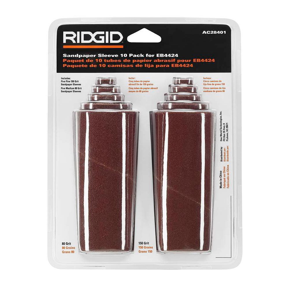 RIDGID 80 Grit and 150 Grit Sandpaper Sleeves (10Pack) The Home
