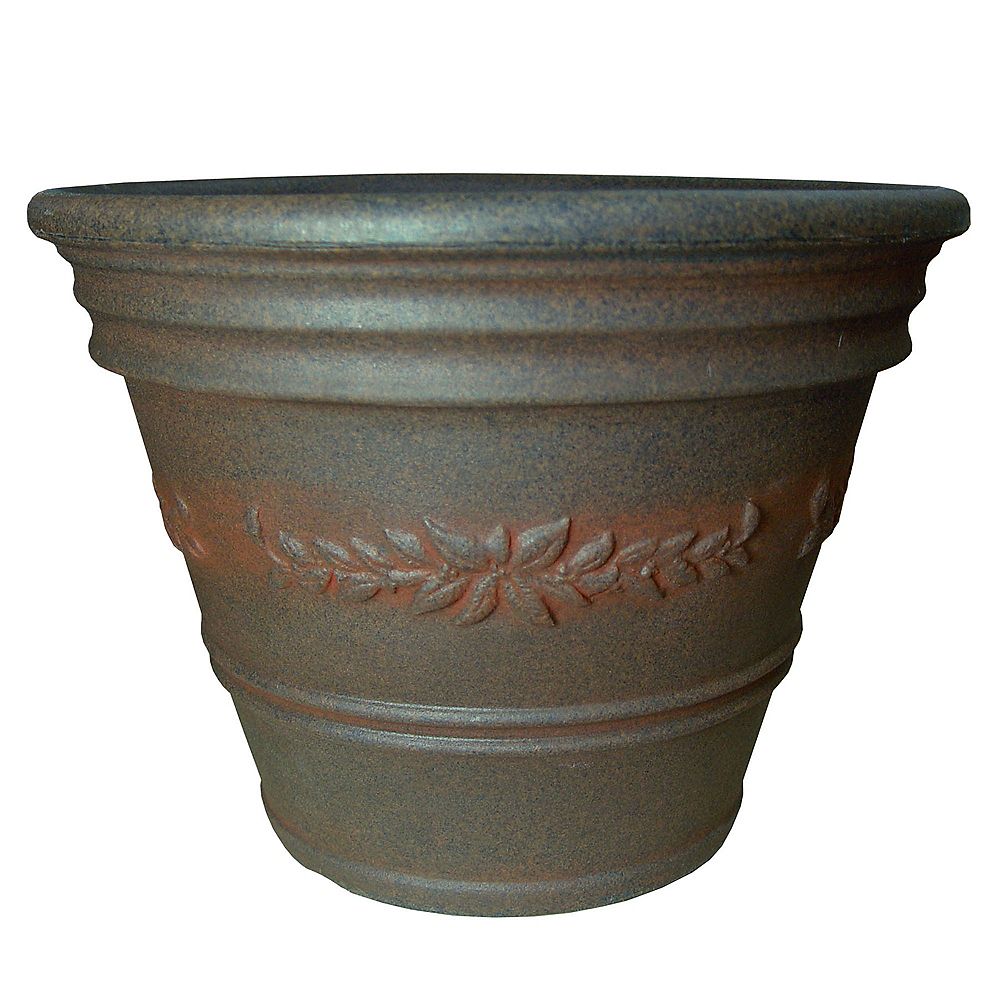 SOUTHERN PATIO 20 Inch Vaso Como Resin Planter Red Oxide
