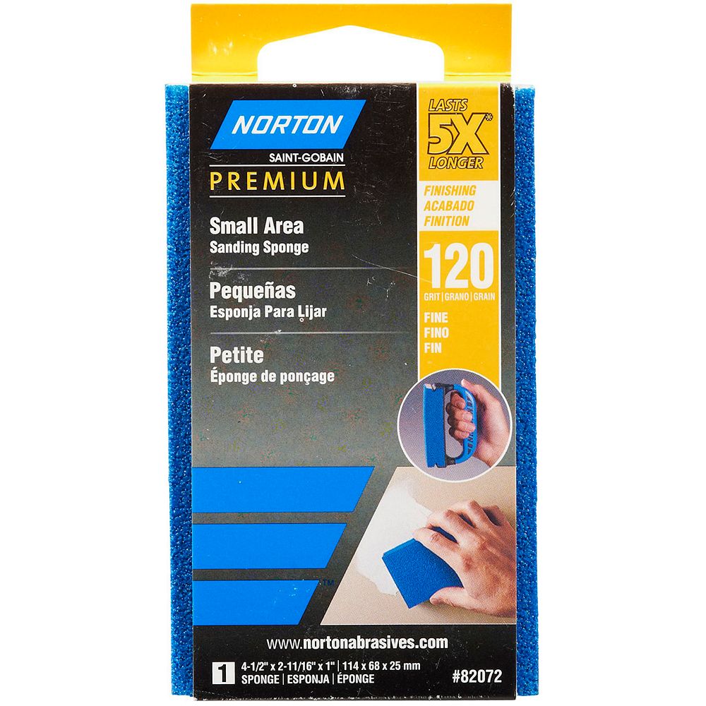 Norton Premium 5X 120 Grit Fine Small Area Sanding Sponge The Home