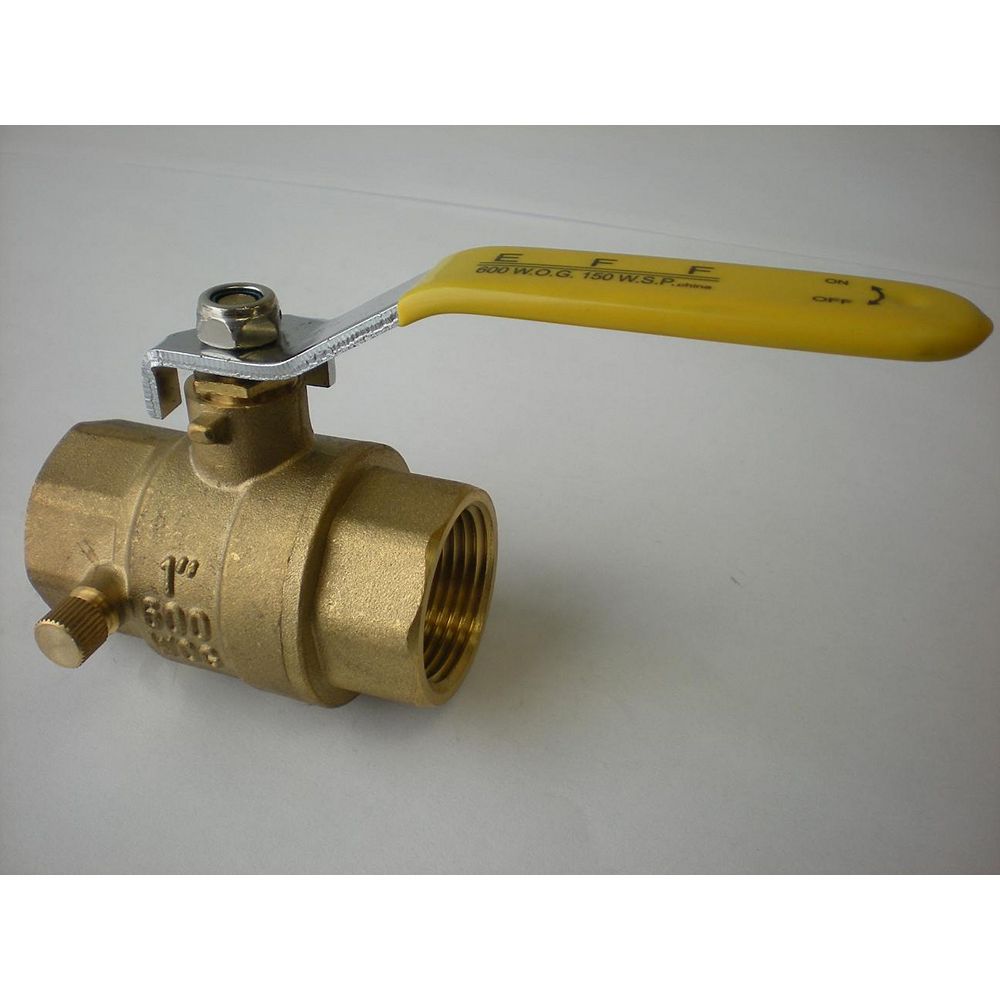 Jag Plumbing Products 1inch NPT Full Port Ball Valve with Drain The