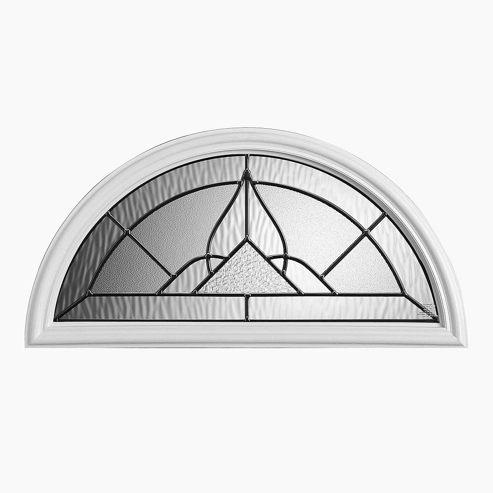 Masonite Oxney 22inch x 10inch Ant Black Fan Lite Glass Insert The