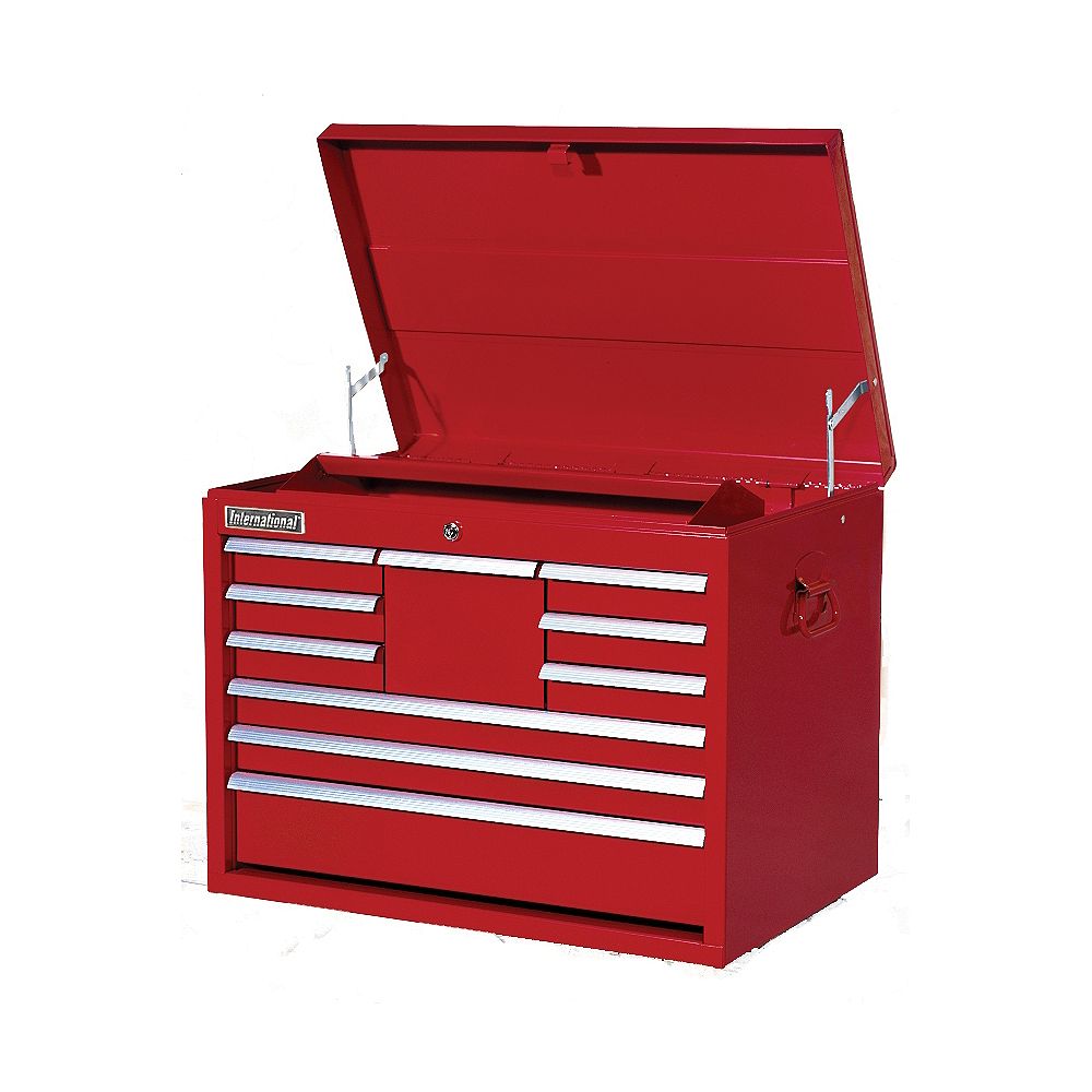 International 27inch 10Drawer Tool Storage Top Chest in Red The
