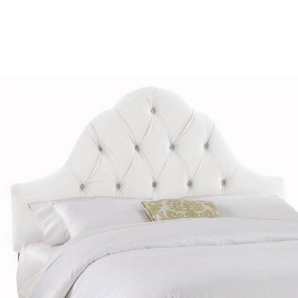 Skyline Furniture Upholstered Full Headboard in Velvet White The Home Depot Canada