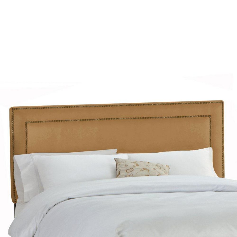 Skyline Furniture Upholstered King Headboard in Premier Microsuede Tan