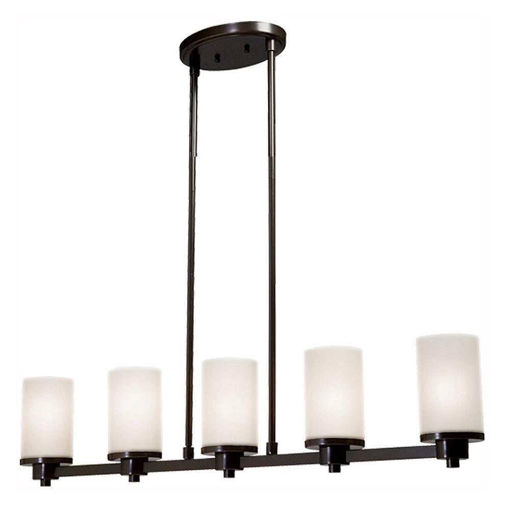 Filament Design 5 Light Ceiling Oiled Bronze Incandescent Island Light