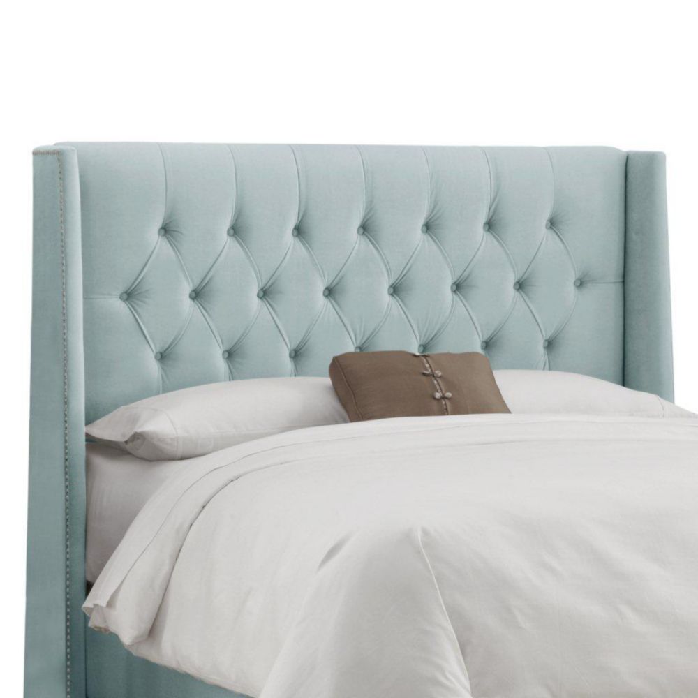 Skyline Furniture Upholstered California King Headboard In Velvet Pool ...