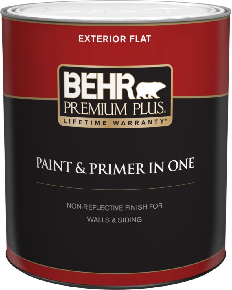 Behr Premium Plus Exterior Paint & Primer In One, Flat - Medium Base ...