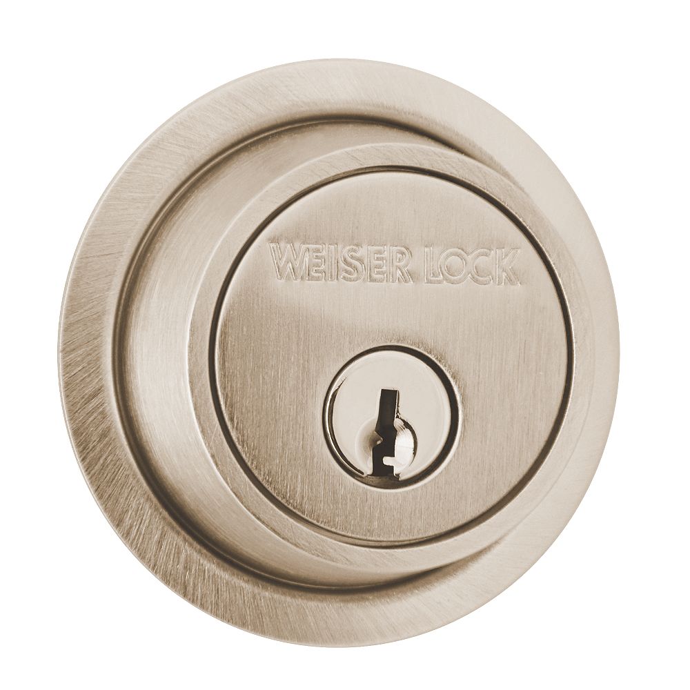 Weiser Satin Nickel Low Profile Deadbolt The Home Depot Canada