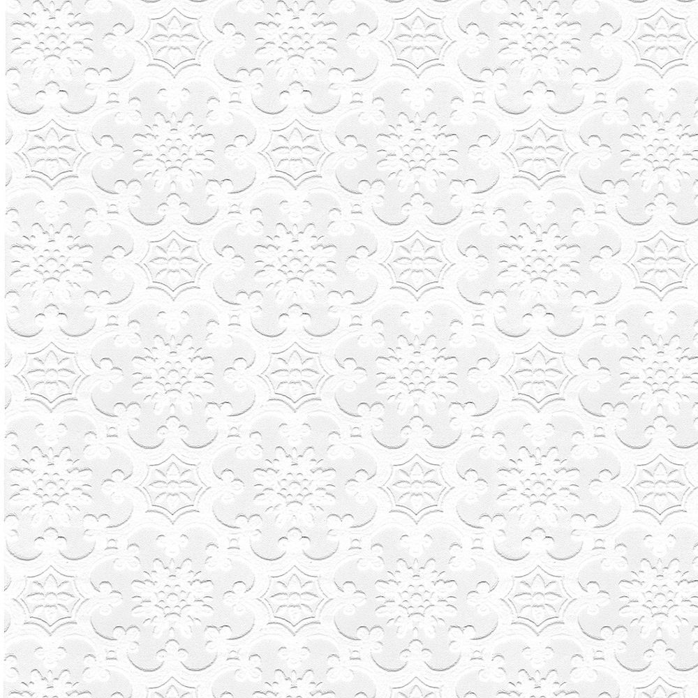 Superfresco Buckingham in White Paintable Wallpaper | The Home Depot Canada