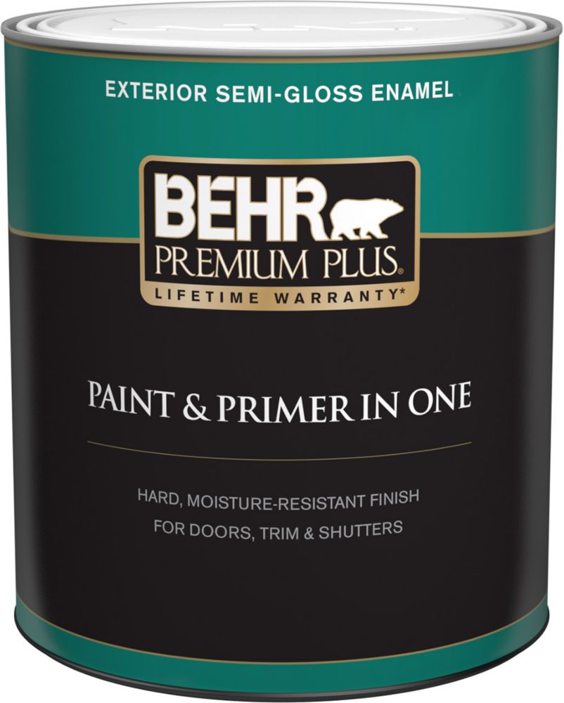 Behr Premium Plus Exterior Paint & Primer In One, Semi-Gloss Enamel ...