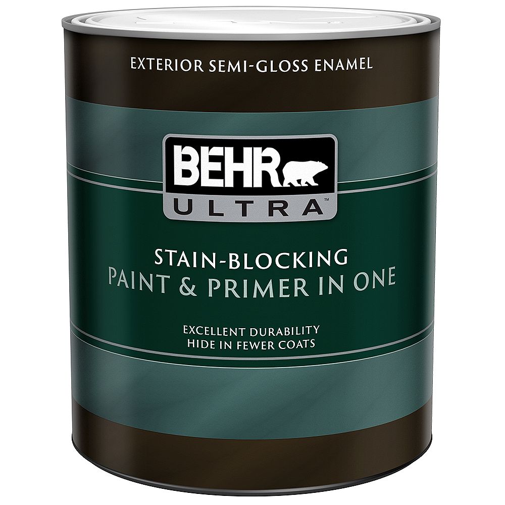 BEHR ULTRA Exterior SemiGloss Enamel Paint & Primer in One Medium Base, 946ML The Home