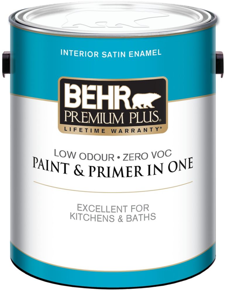 Behr Premium Plus Interior Satin Enamel Paint Medium Base 3 54 L   P 1000654840 