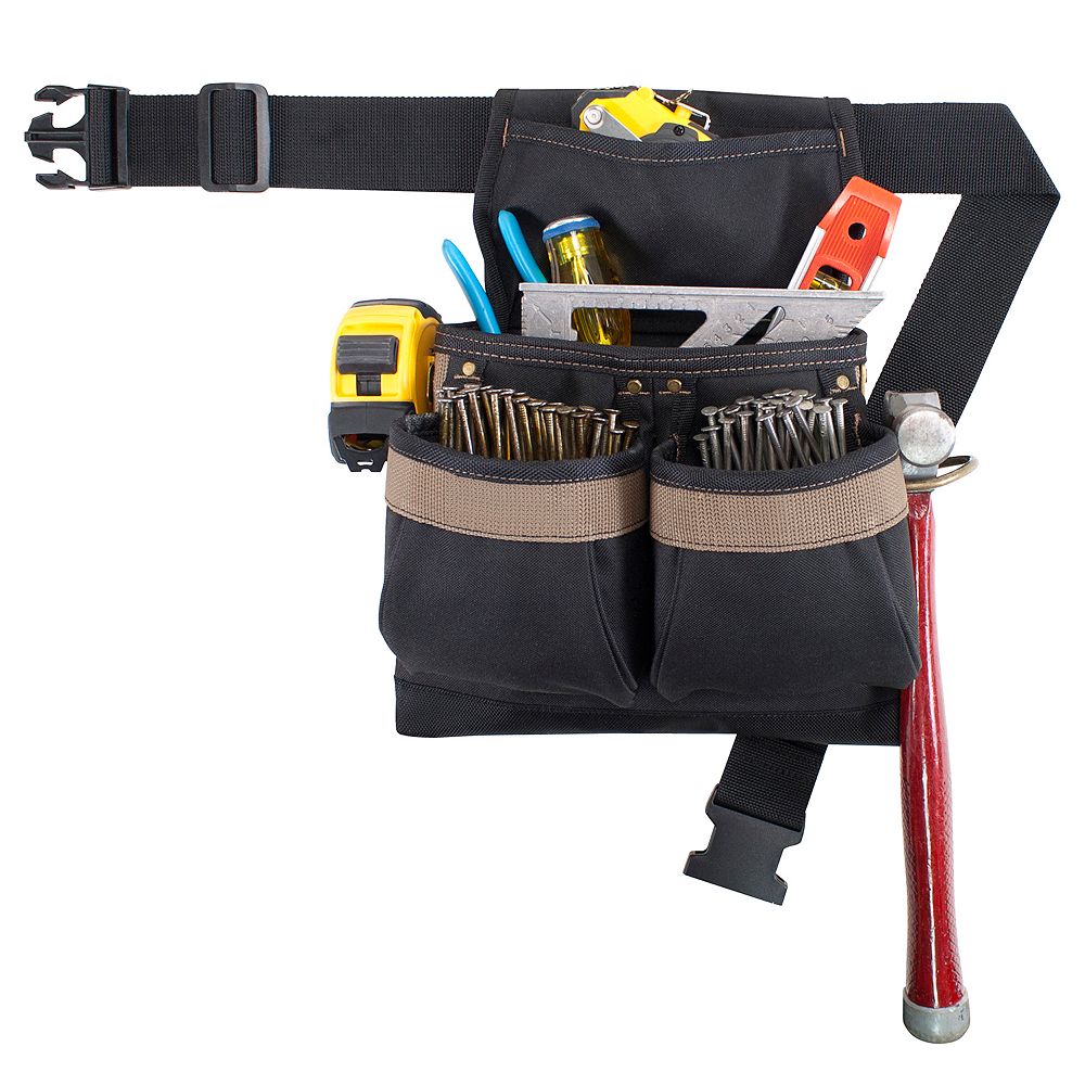 Kuny's 5-Pocket Framers Nail & Tool Bag with Poly Web Belt | The Home ...