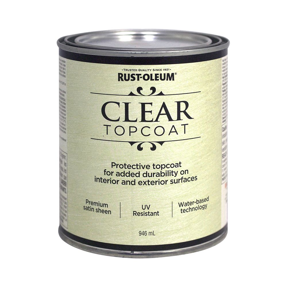 Rust-Oleum Metallic Accents Water Based Top Coat in Satin Clear, 946 mL ...