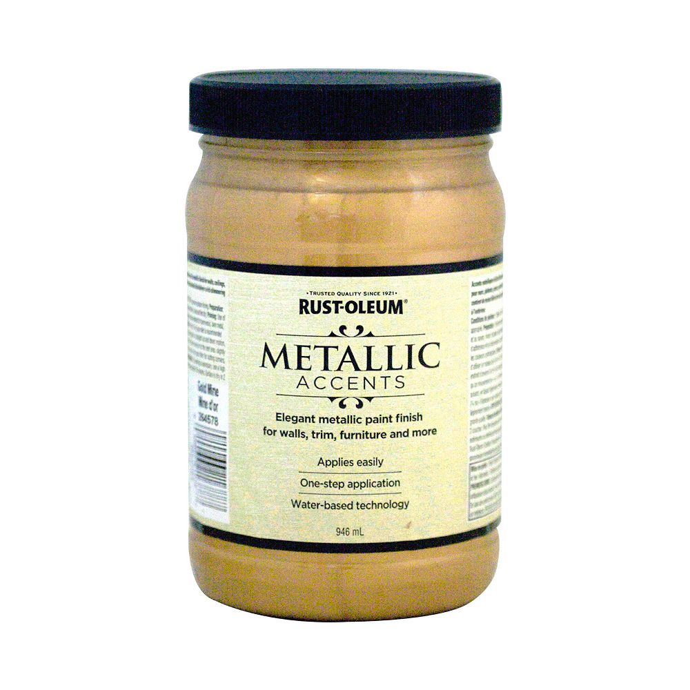 RustOleum Metallic Accents Water Based Metallic Finish in Gold Mine