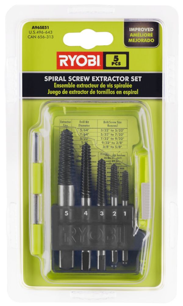 RYOBI Spiral Screw Extractor Set (5 