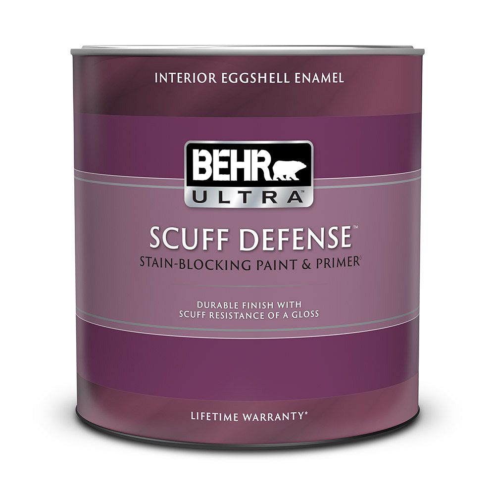 Behr Ultra Scuff Defense Interior Eggshell Enamel Paint Primer In Ultra Pure White 946 The Home Depot Canada scuff defense interior eggshell enamel paint primer in ultra pure white 946 ml