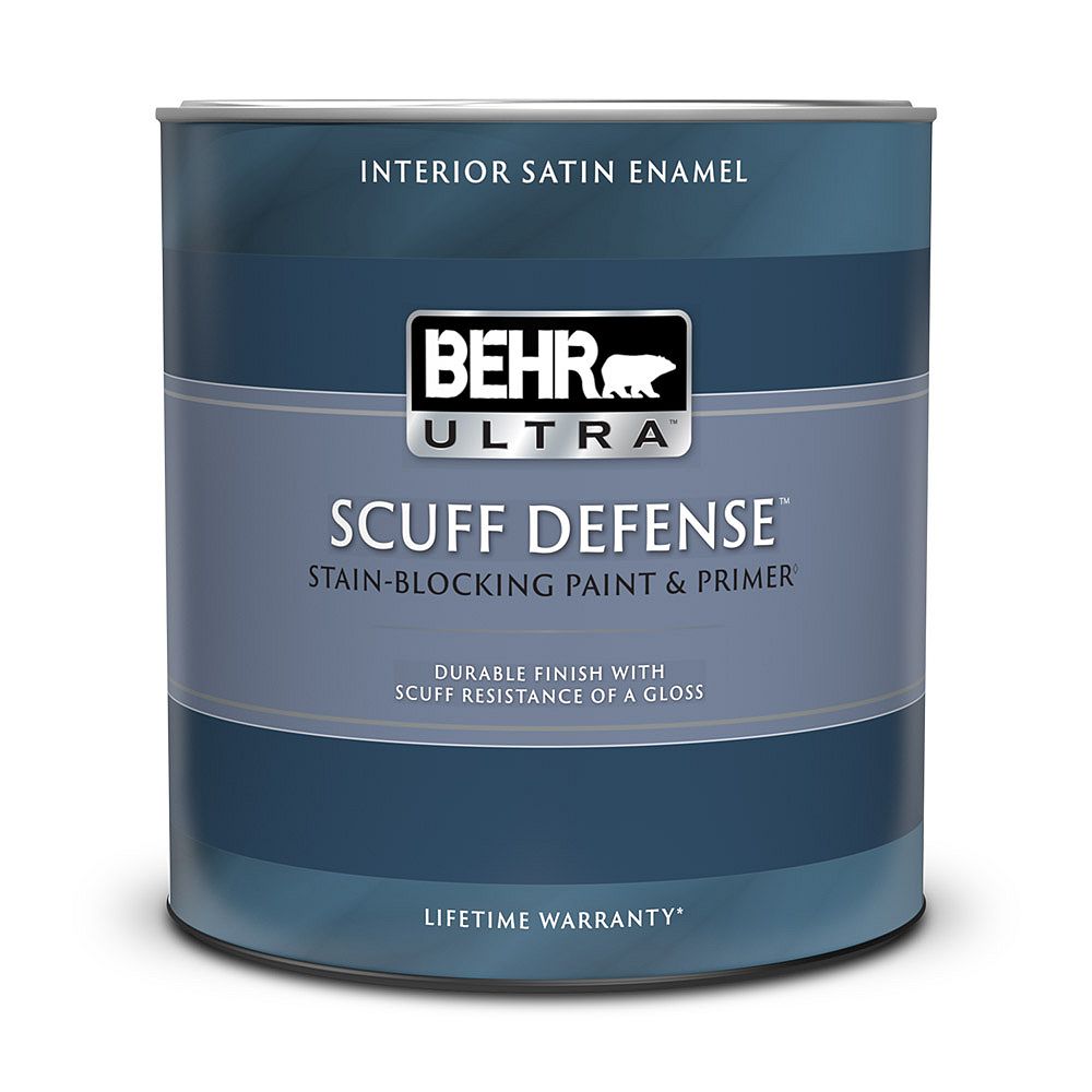 BEHR ULTRA SCUFF DEFENSE Peinture et apprêt d'intérieur satiné en blanc