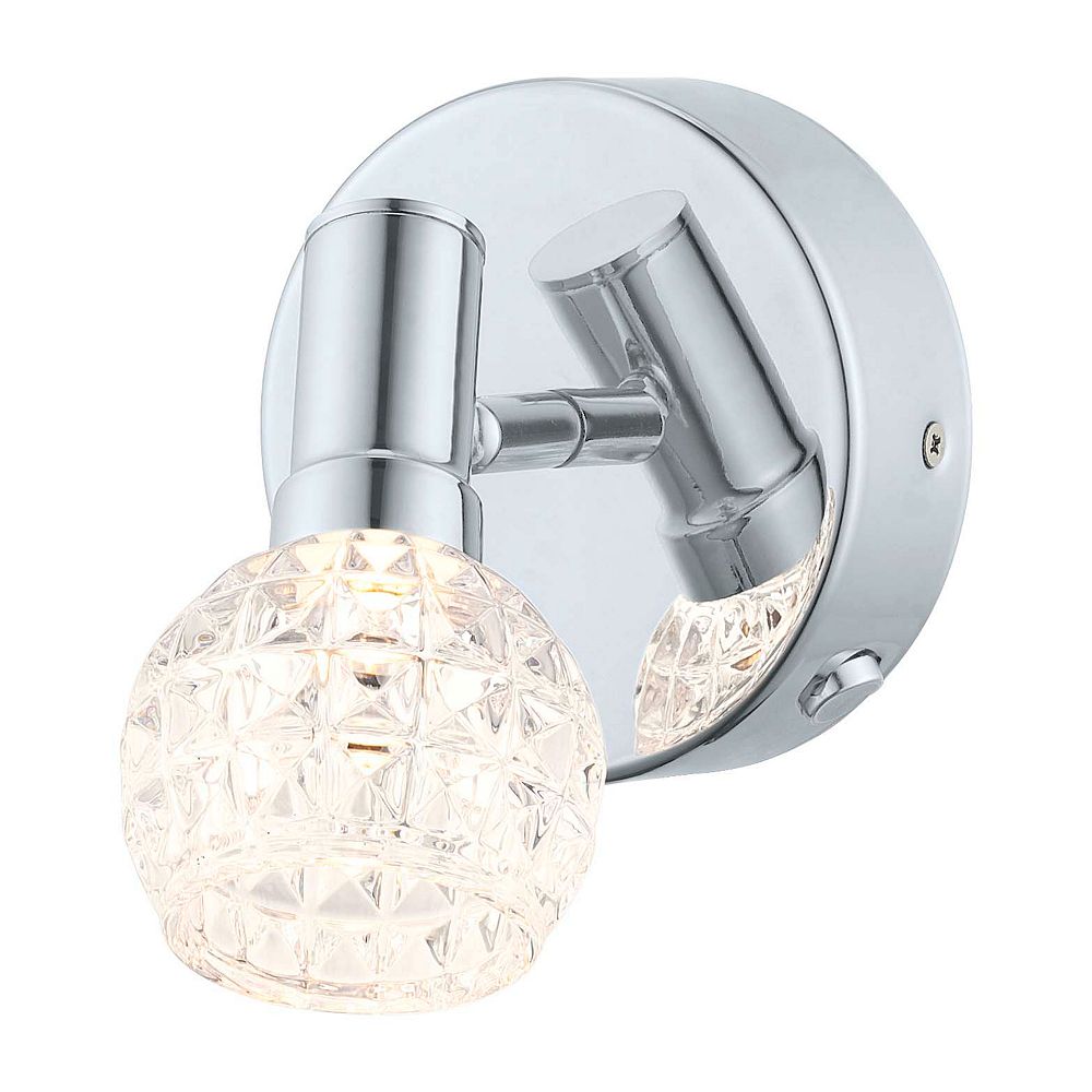Eglo Hania LED Wall Light 1L, Chrome Finish with Clear Glass The Home Depot Canada