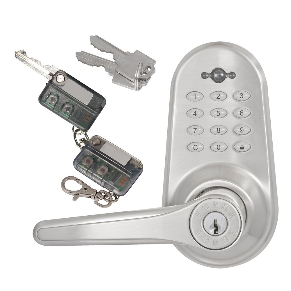 Satin Nickel Electronic Lever Lock The Home Depot Canada