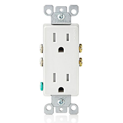 Decora Tamper Resistant Receptacle, White