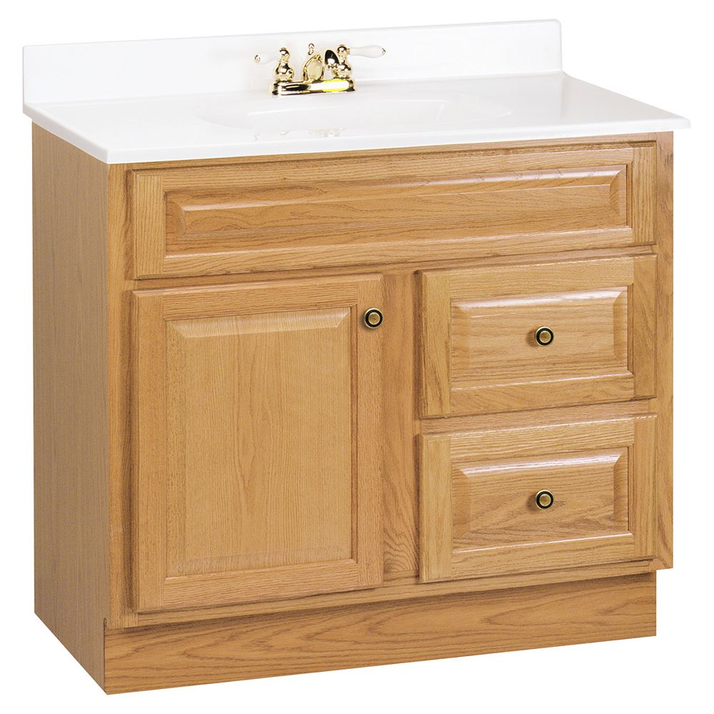 American Classics Hampton 36 Inch Vanity Cabinet In Oak The Home Depot Canada