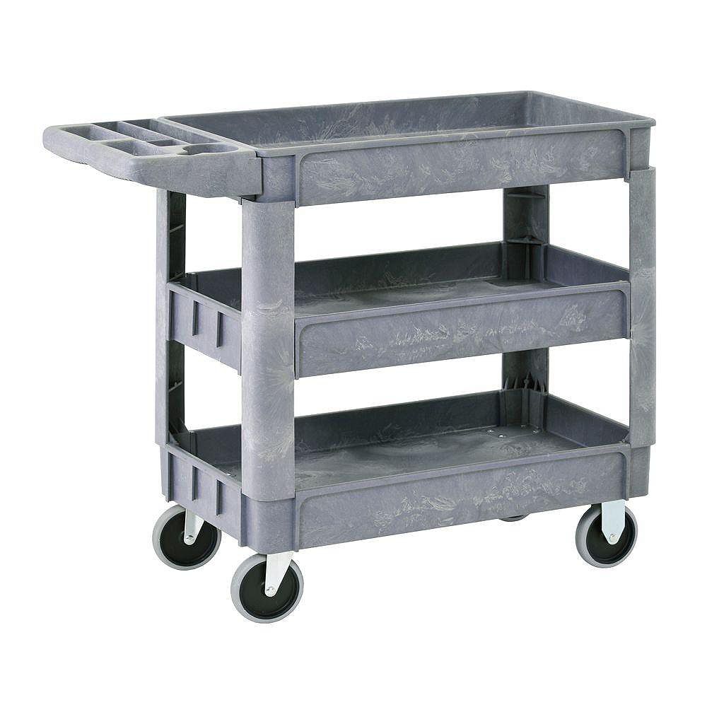 Sandusky Heavy Duty Plastic Utility Cart, 3 Shelves The Home Depot Canada