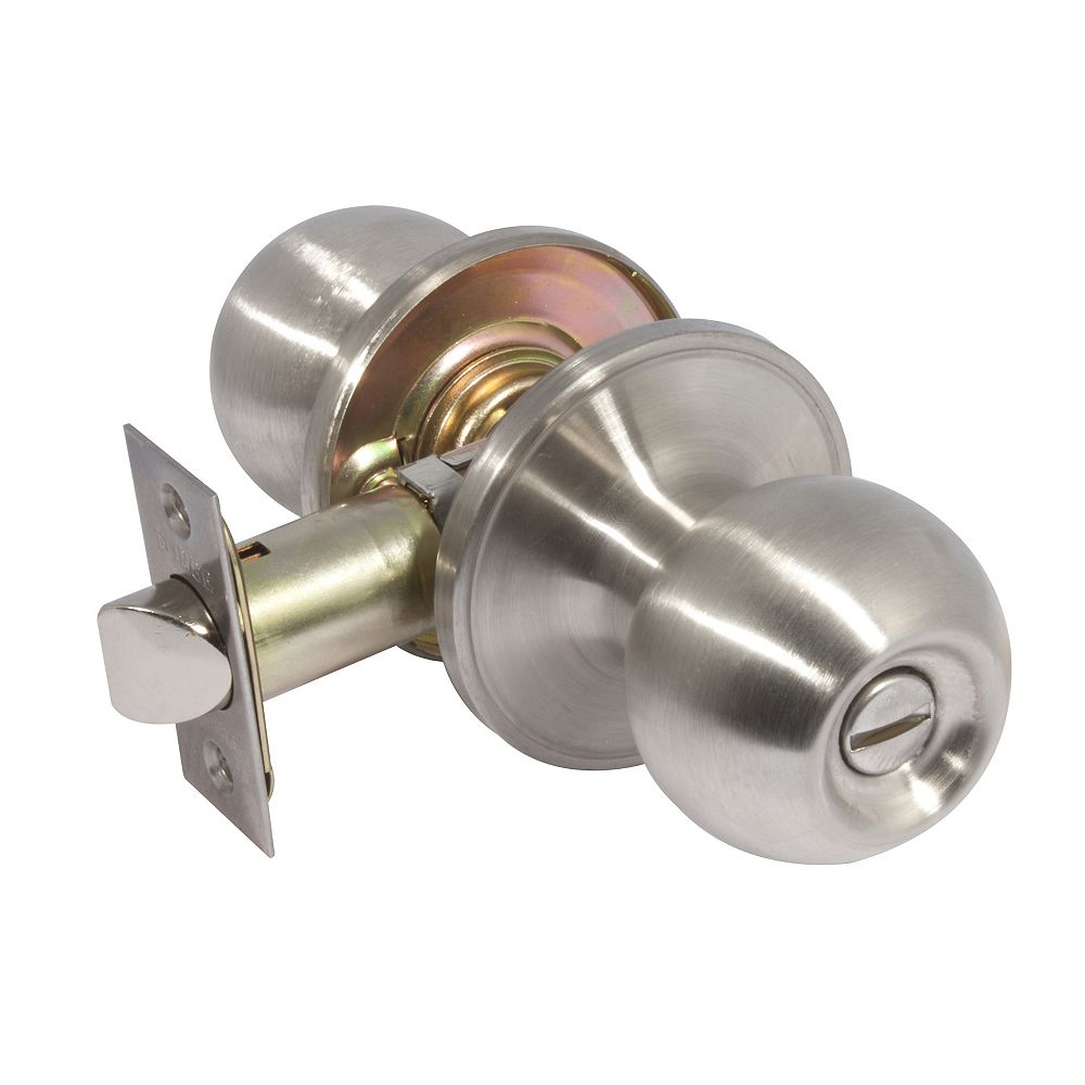 Forge Saturn Satin Nickel Privacy Door Lock | The Home Depot Canada